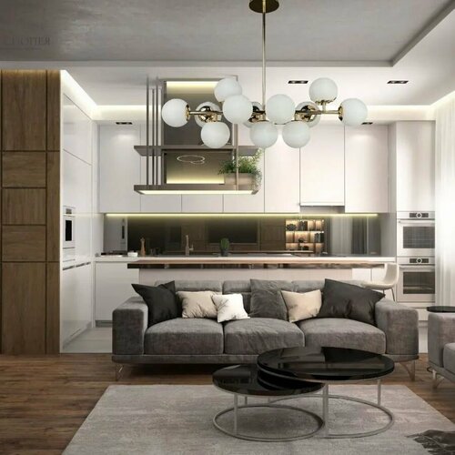 Люстра потолочная с шарами 12 ламп с цоколем Е27 для спальни кухни детской 9270 см золото 14400₽