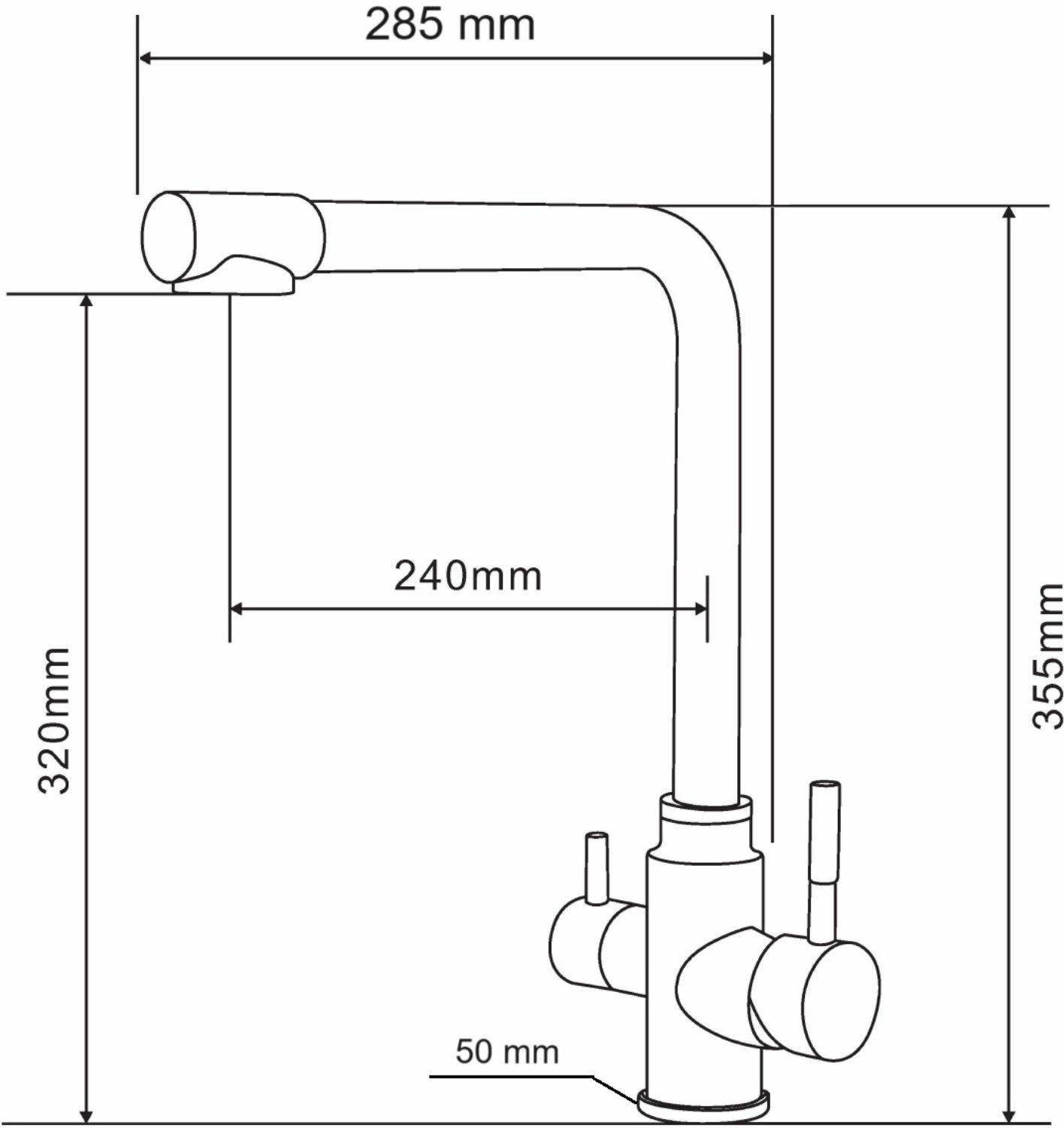 Смеситель для кухни Orange Boni M15-008b - фото №3