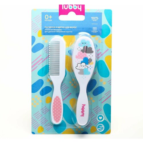 Расчёска детская массажная щётка с натуральной щетиной для волос в наборе Малыши и малышки от 0 мес 859₽