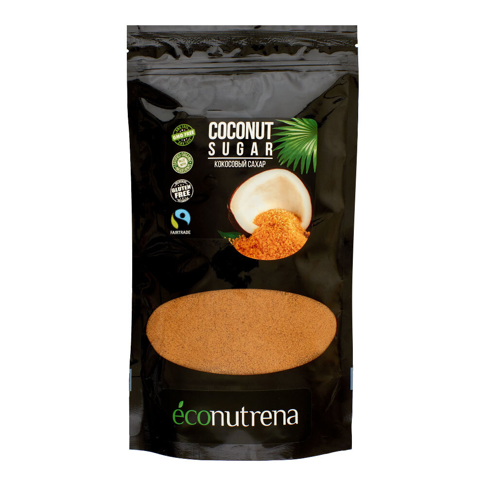Кокосовый сахар / сахарный песок органический для веганов светлый дой-пак Econutrena, 500г