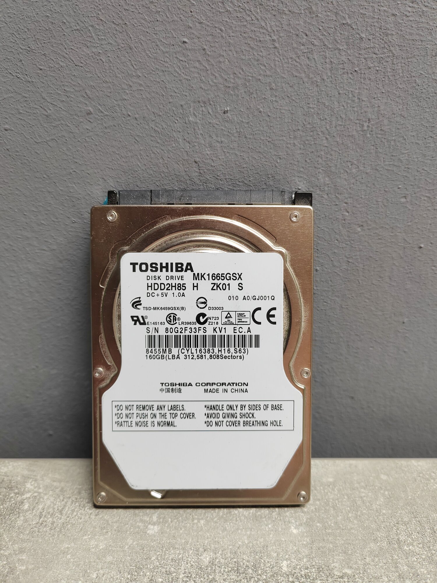 Жесткий диск Toshiba MK1665GSX 160GB