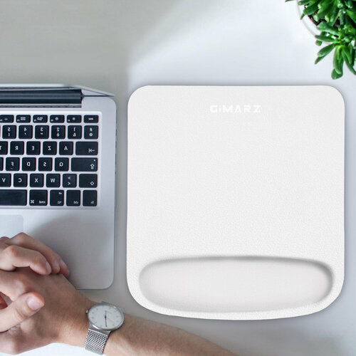 Коврик для мышки Gimarz, кожаный, с подушкой, игровой, черный, 23 см x 25 см