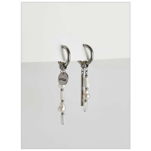 Серьги ДУША_BRAND перламутр серебристый 2706₽