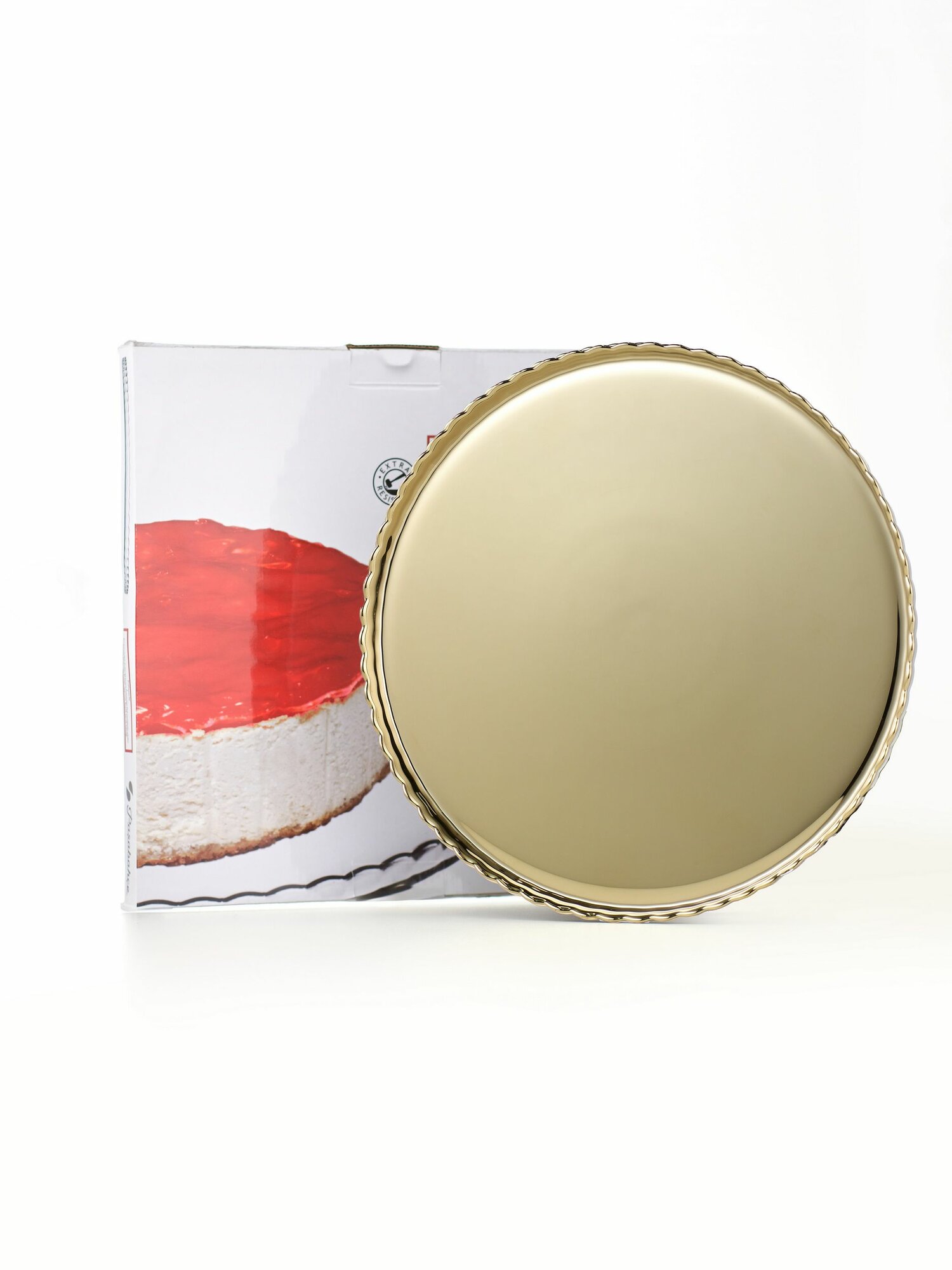 Поднос стеклянный Glasstar exclusive "GOLD", д - 27,9 см
