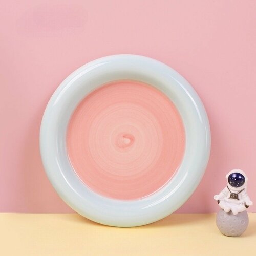 Тарелка керамическая обеденная десертная круглая, ручная работа плешоп посуда для дома в корейском стиле, для украшений, черно-серая, 15 см