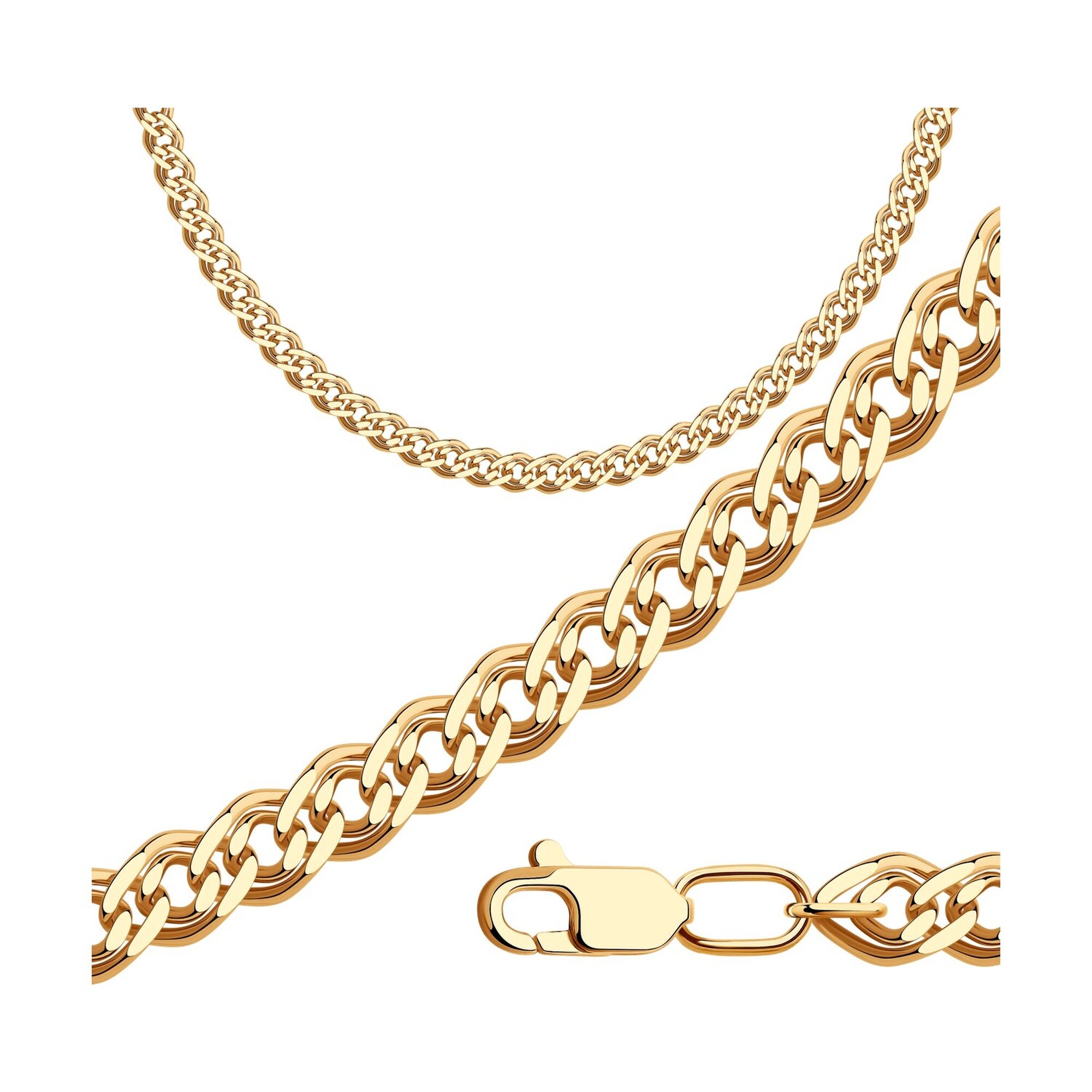 Цепь Diamant online, красное золото, 585 проба