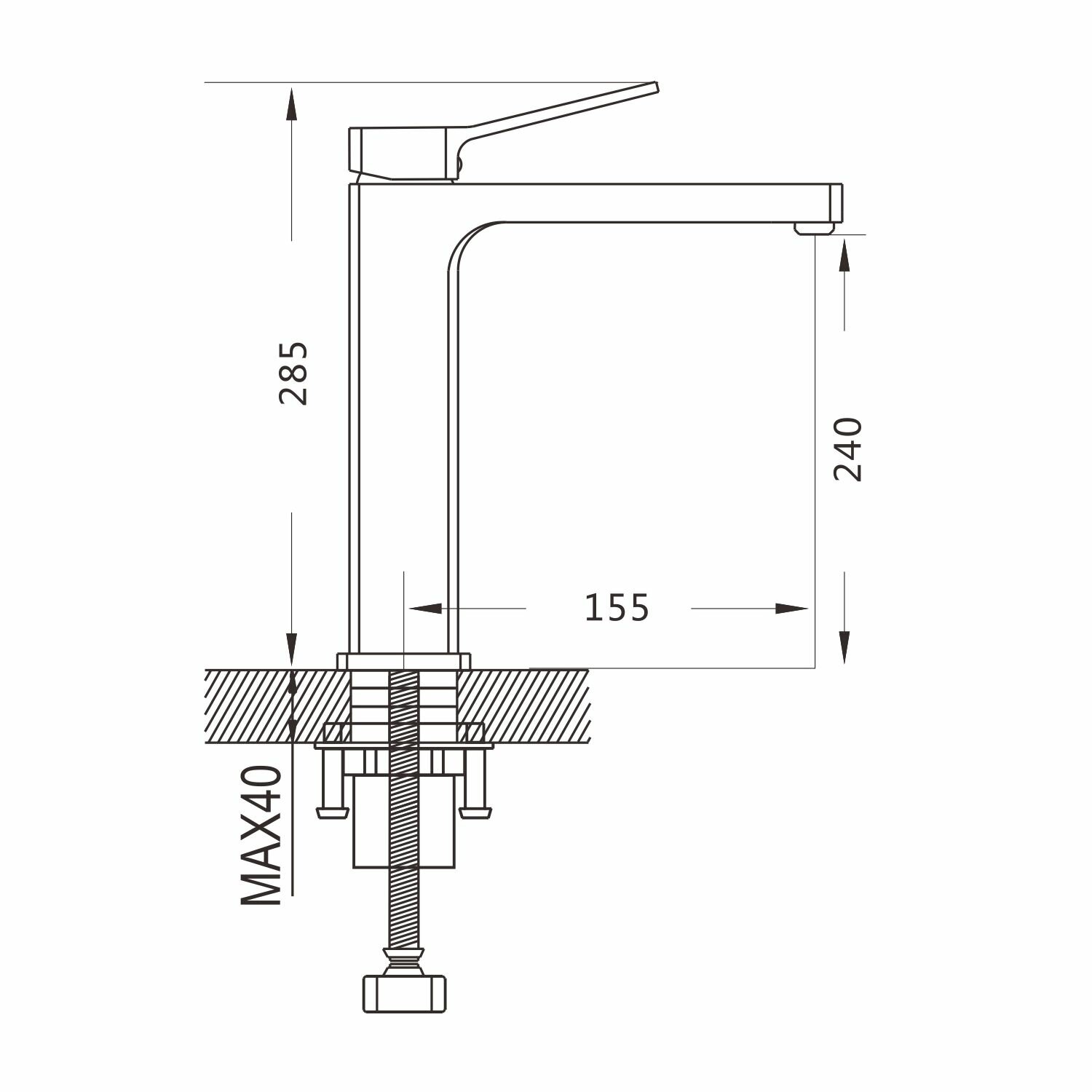 Смеситель Raffine F1199H, для раковины-чаши чёрный — фото 1