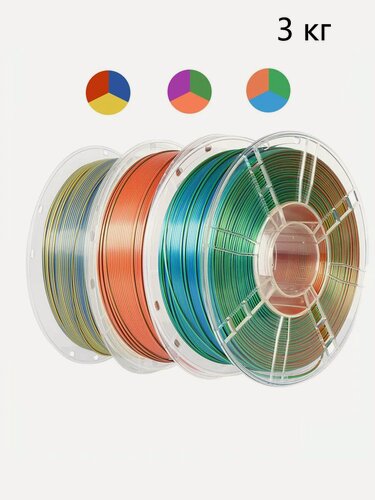 Изображение товара Пластик для 3D печати Nexaforce Silk PLA Tri Color, 3кг, диаметр 1,75мм