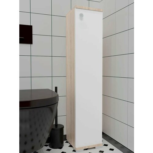 фото Тумба мк перспектива, напольная, лдсп, цвет дуб сонома, белая, 20х22х93 см