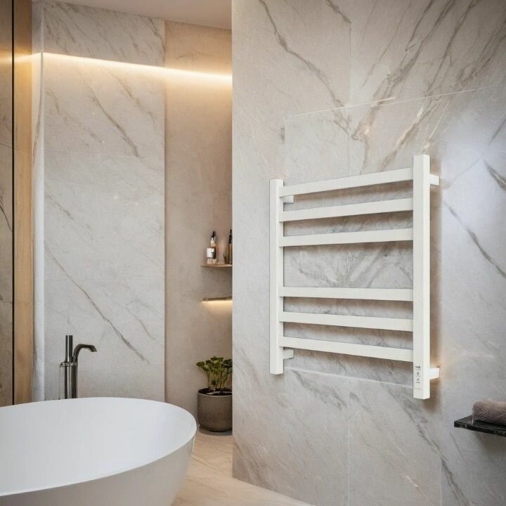 Полотенцесушитель Электрический GROIS Bruno GR 121 400х600мм белый с терморегулятором U подключение