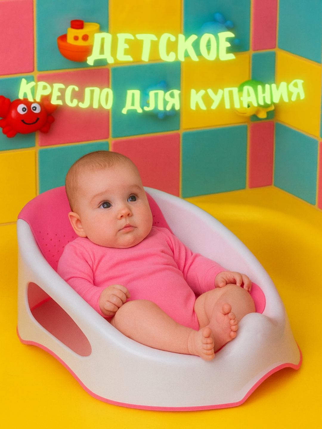 Детское кресло для купания - Гладкое и эргономичное кресло для купания – удобно и безопасно в воде!