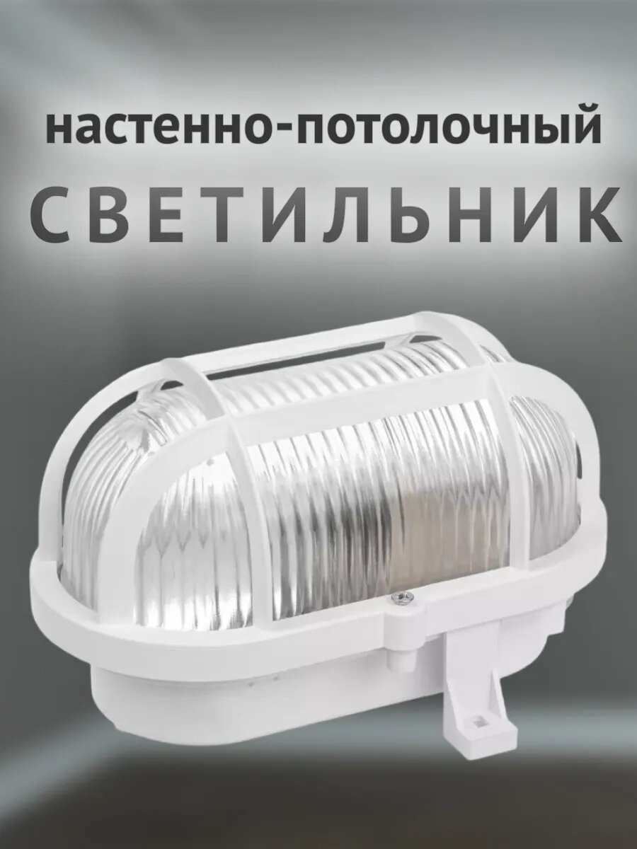 Светильник TDM Electric под лампочку E27 НБП 02-60-004.03У 60W с решеткой IP54 овал белый