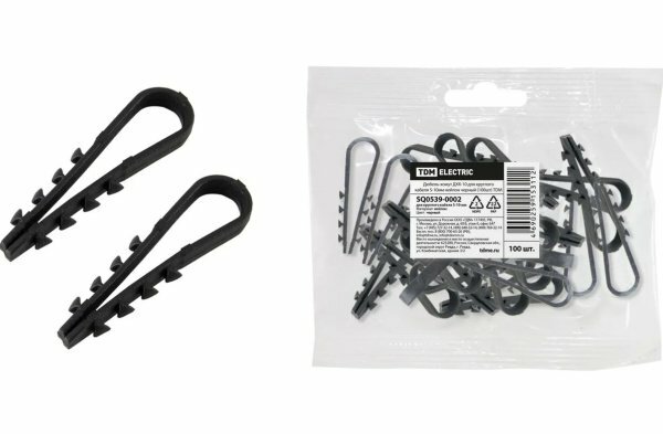 Дюбель-хомут 5x10мм круглый черный (100шт)