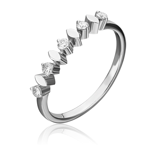 PLATINA jewelry Кольцо из белого золота с бриллиантом 01-0288-00-101-1120-30, размер 17,5