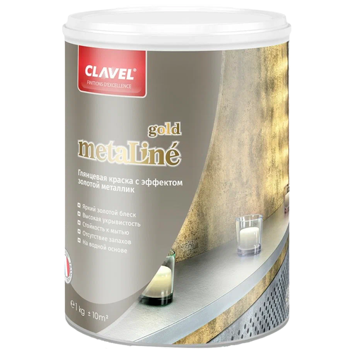 Краска акриловая Clavel Metaline gold 1 кг