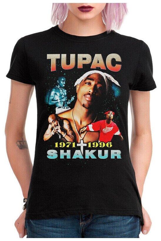 Футболка DreamShirts Тупак Шакур - 2Pac Женская черная 