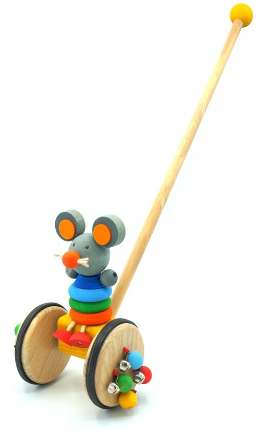 Каталка-игрушка S-Mala Мышонок 12003, разноцветный