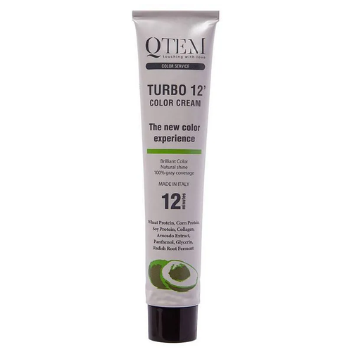 Купить QTEM перманентный краситель Turbo 12 Color Cream с восстанавливающими активами, 10.12 Жемчужный экстра светлый блонд, 100 мл