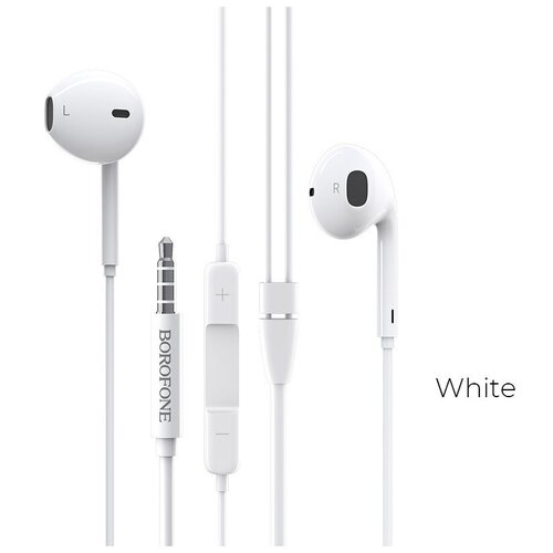 Наушники Borofone BM30 вкладыши микрофон Jack 35 мм кабель 12 м белые 63100₽