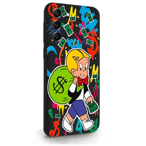 Черный силиконовый чехол MustHaveCase для Samsung Galaxy S21FE Monopoly Richie Rich/Монополи Богатенький Риччи для Самсунг Галакси С21ФЕ