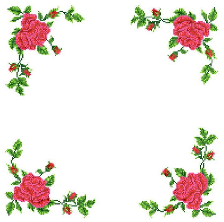 Набор для вышивки салфетки "Розы"(цена производителя) Каролинка 45х45см