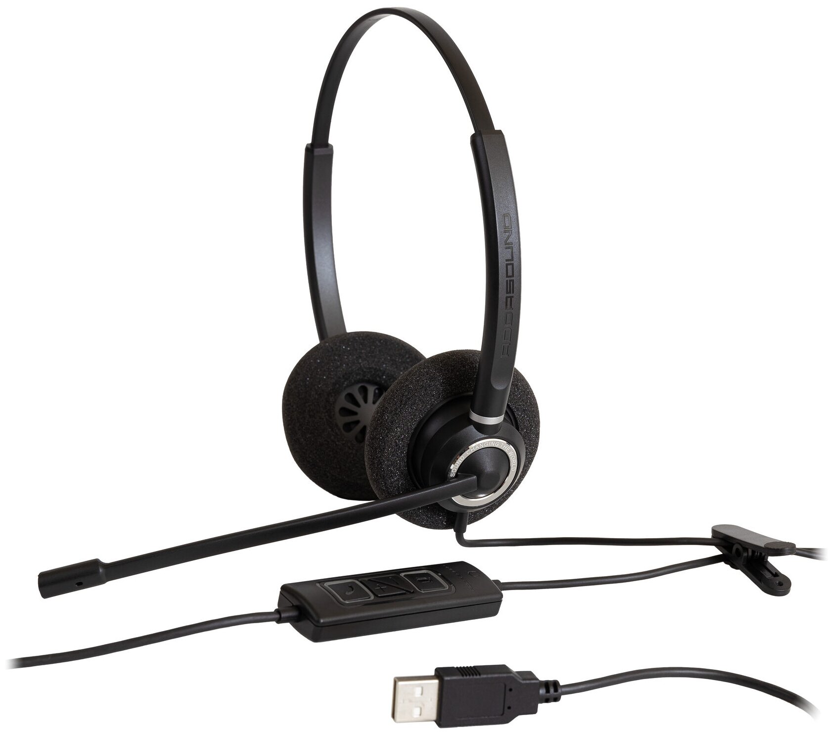 Профессиональные наушники с микрофоном ADDASOUND Epic 842, USB-A, шумоподавление, 100% UC совместимость, цвет черный (ADD-EPIC-842)