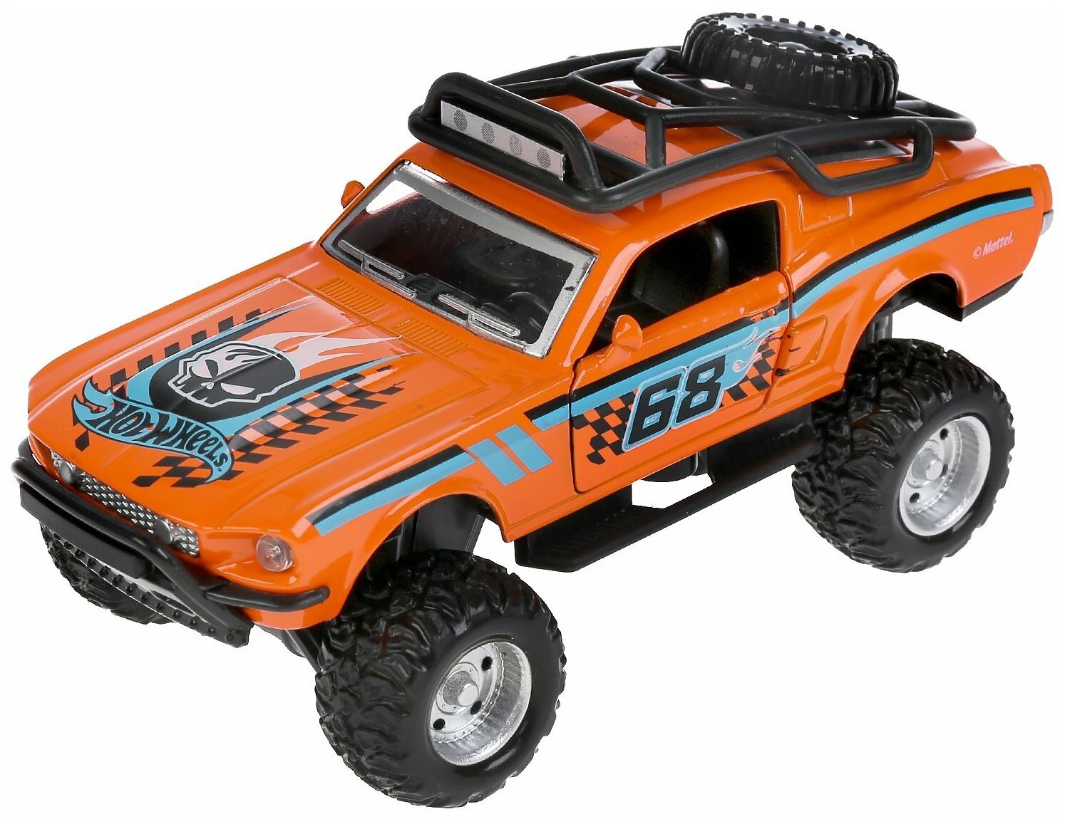 Модель Спорткар Hot Wheels 12,5см Технопарк оранжевый металл инерция свет+звук