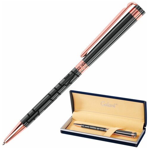 Ручка подарочная шариковая GALANT «Vitznau», корпус серый, золотистые детали, пишущий узел 0,7 мм, синяя, 141664