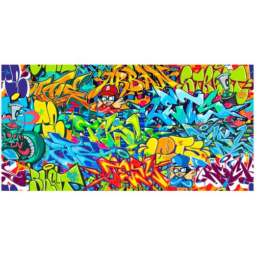 Фотообои Уютная стена Яркий граффити фон 540х270 см Бесшовные Премиум (единым полотном)