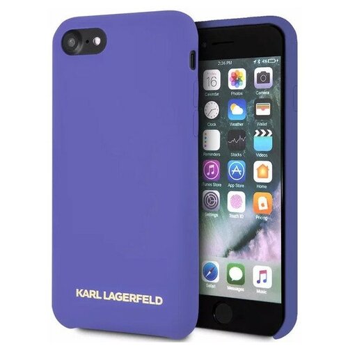 фото Чехол cg mobile karl lagerfeld silicone collection gold logo hard для iphone 7/8/se 2020, цвет фиолетовый (klhci8slvog)