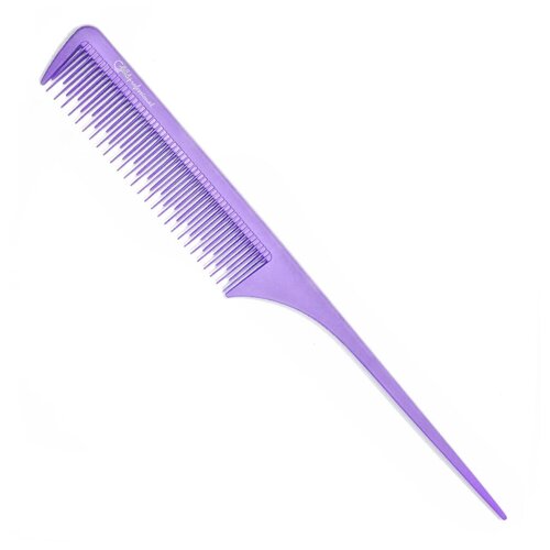 Купить Gera Professional Расческа карбоновая для стрижки волос GPR00313, с хвостиком, цвет фиолетовый