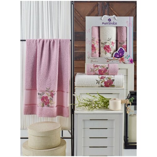 фото Oran merzuka полотенце hamlet цвет: светло-розовый (50х90 см - 2 шт,70х140 см)