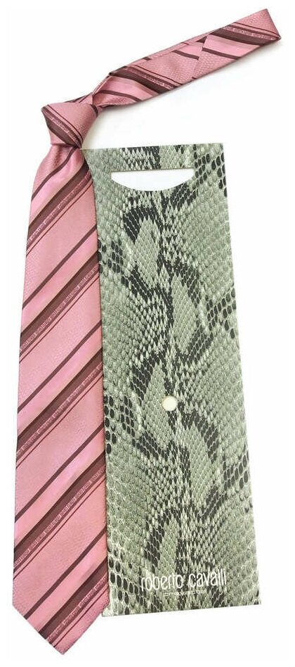 Нежно-розовый мужской галстук с ярким акцентом Roberto Cavalli 824909 