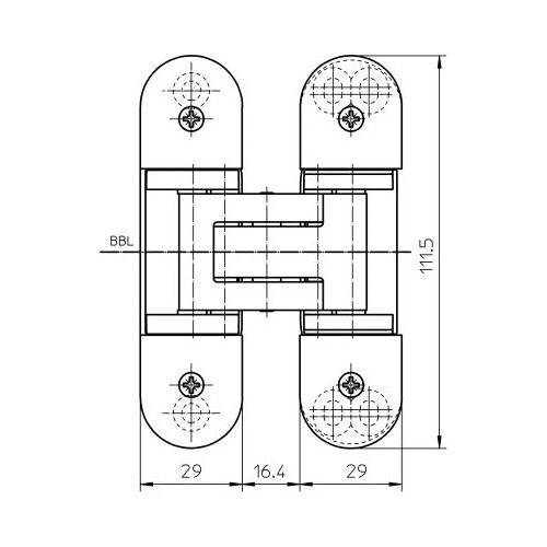 Петля дверная (скрытая) Simonswerk TECTUS TE 303, матовый хром (порошковое покрытие F1)