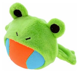 Странный мячик Japan Premium Pet, атакованный лягушкой. Неразгрызаемый/нетонущий