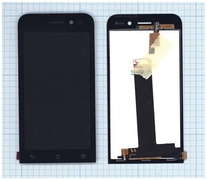 Дисплей (экран) в сборе с тачскрином для Asus ZenFone Go ZB450KL черный / 854х480