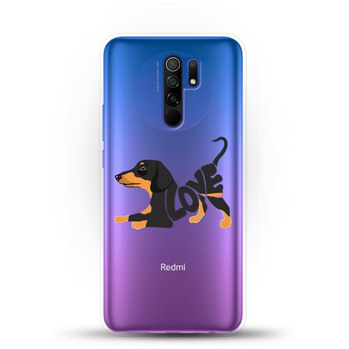 фото Силиконовый чехол такса love на xiaomi redmi 9 andy & paul