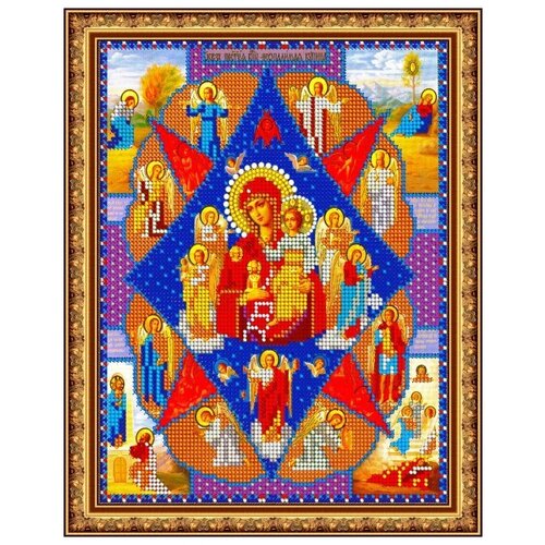 Набор для вышивания чешским бисером Светлица икона Прп Богородица Неопалимая Купина 19*24см