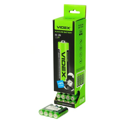 Батарейка VIDEX LR6 / AA / пальчиковая / алкалиновая 4pcs SHRINK IN TEAR BOX 60шт.