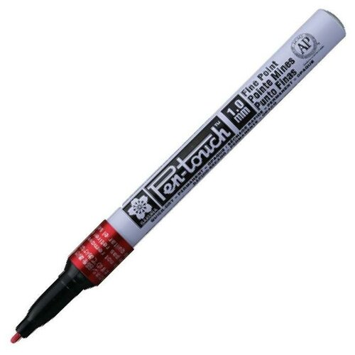 Маркер промышленный Sakura Pen-Touch (1мм, красный) алюминий, 12шт. маркер промышленный sakura paint 2мм желтый не вызывающий коррозию алюминий 12шт