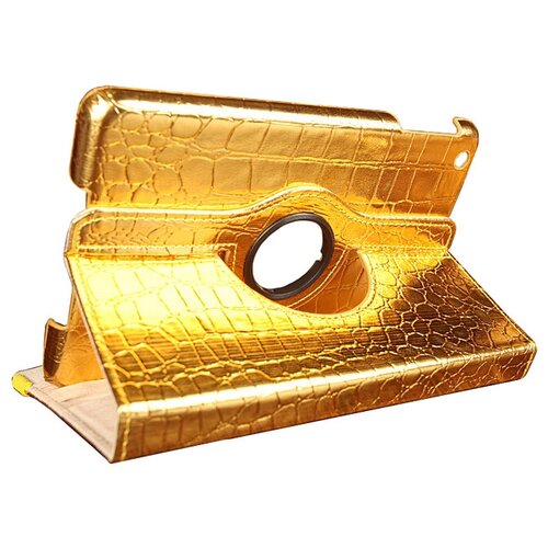 фото Чехол-футляр mypads для планшета samsung galaxy tab 3 7.0 sm-t210/ t211 из лаковой рельефной кожи под крокодила цвет королевский золотой