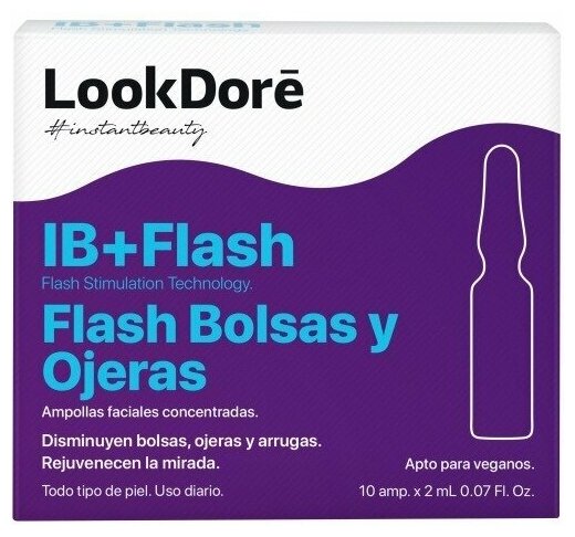 Концентрированная сыворотка, LookDore, Ib flash ampoules flash eyes, в ампулах для контура век, 10х2 мл