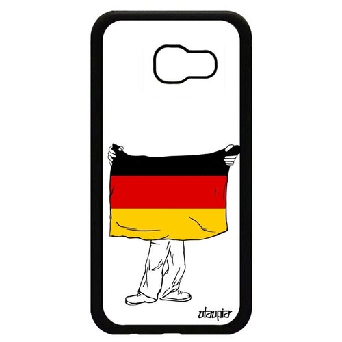 фото Противоударный чехол на телефон // galaxy a5 2017 // "флаг германии с руками" стиль государственный, utaupia, белый