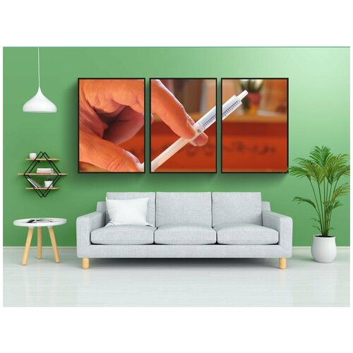 фото Набор модулных постеров для интерьера "рука, палец, инъекция" 60x90 см. в тубусе, без рамки lotsprints