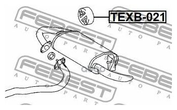 TEXB-021 FEBEST подушка крепления глушителя FEBEST TEXB021 | цена за 1 шт