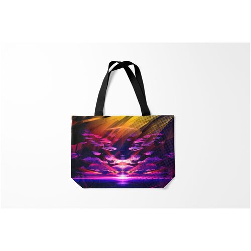 фото Сумка-шоппер / 46х35 см / популярные иллюстрации / закат. облака burnettie