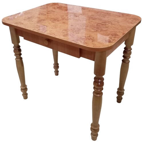 Маленький обеденный стол 80х60 с ящиком вишня