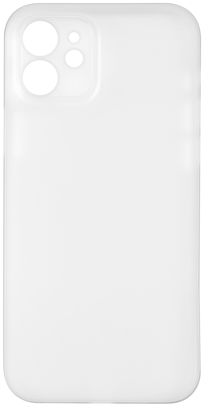 Чехол для Apple iPhone 12 / Ультратонкая накладка на Айфон 12, полупрозрачная, (белый)