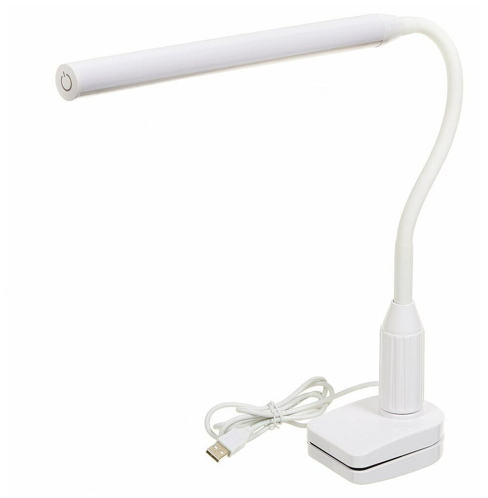 Светильник настольный на прищепке, с USB, белый, SPE14013-8285C/1