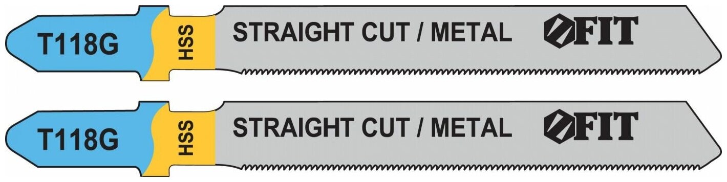 Полотна по металлу HSS фрезерованные волнистые зубья 76/51/07 мм (Т118G) 2 шт. FIT